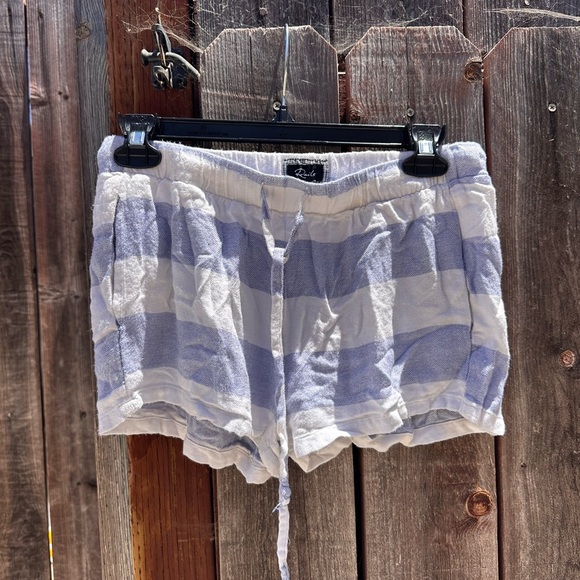 RAILS Blue/White Striped Flannel Button Down Short Set - Picture 6 of 7